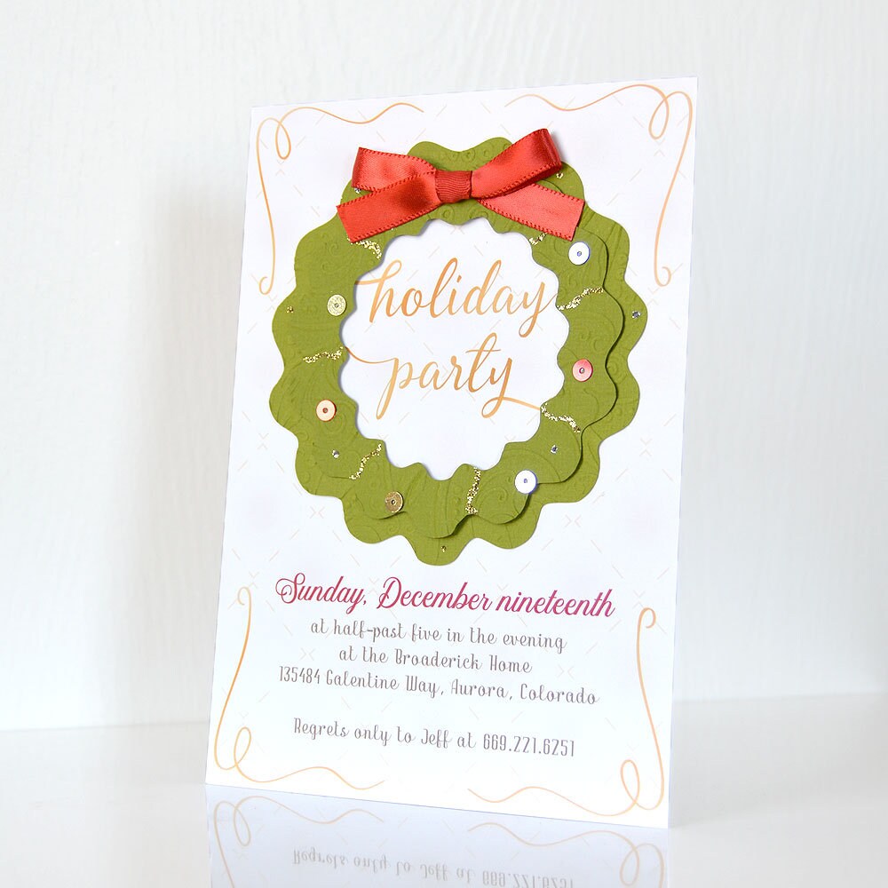 Sparkling Wreath Invitations