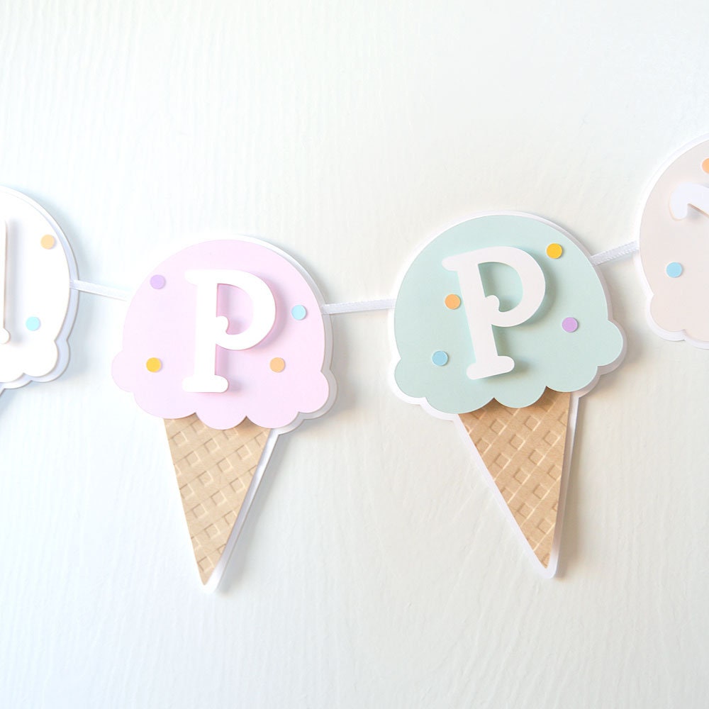 Ice Cream Birthday Party Banner