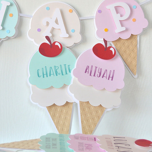 Ice Cream Cone Party Place Cards