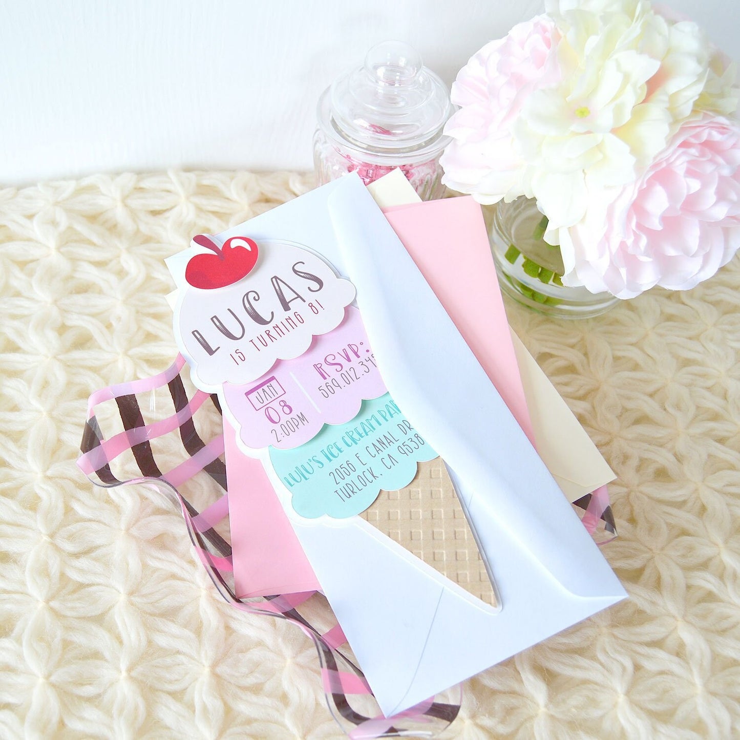 Ice Cream Cone Invitations