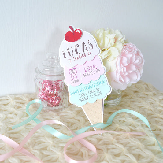 Ice Cream Cone Invitations