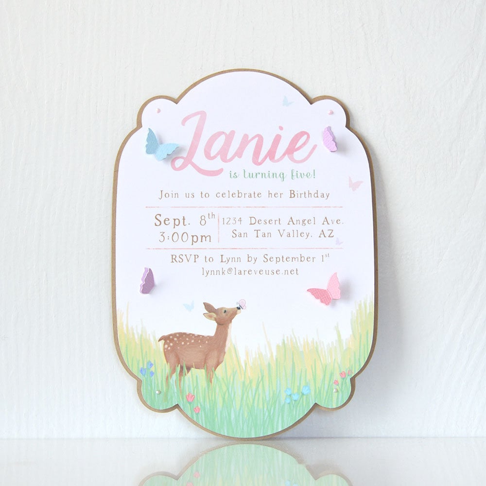 Whimsical Woodland Animal Forest Birthday Party Invitation