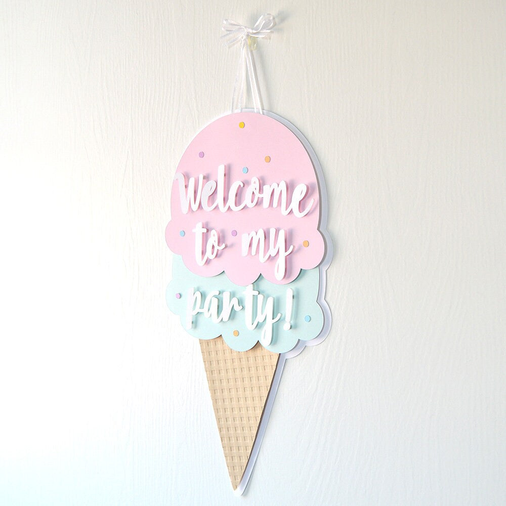 Ice Cream Birthday Party Sign