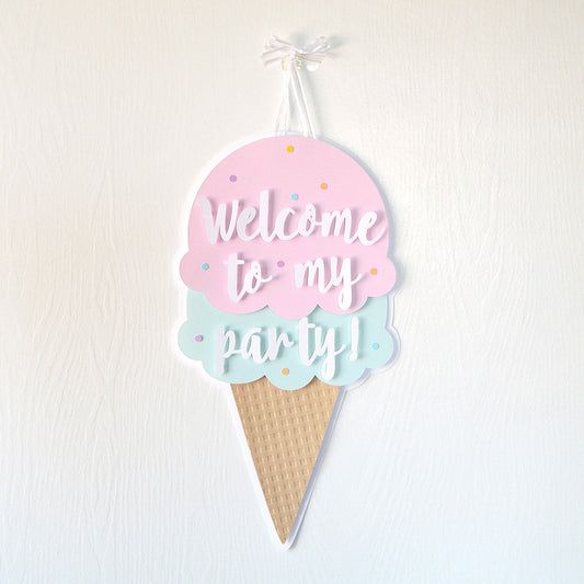 Ice Cream Birthday Party Sign