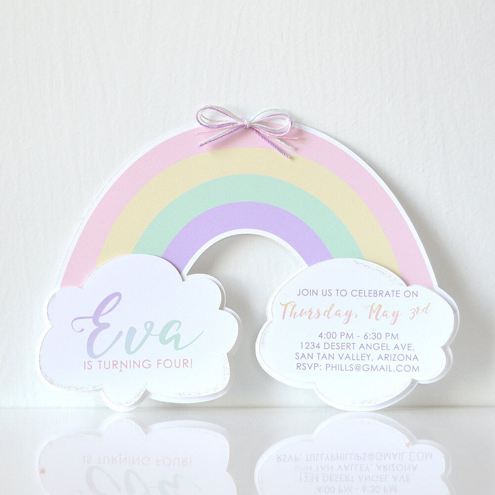 Rainbow Birthday Party Invitation