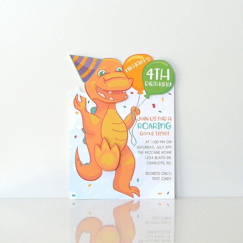 Dinosaur Roar Birthday Party Invitations