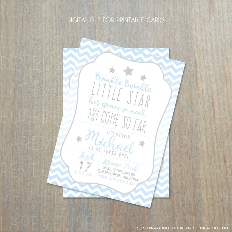 Chevron Stars Invitations