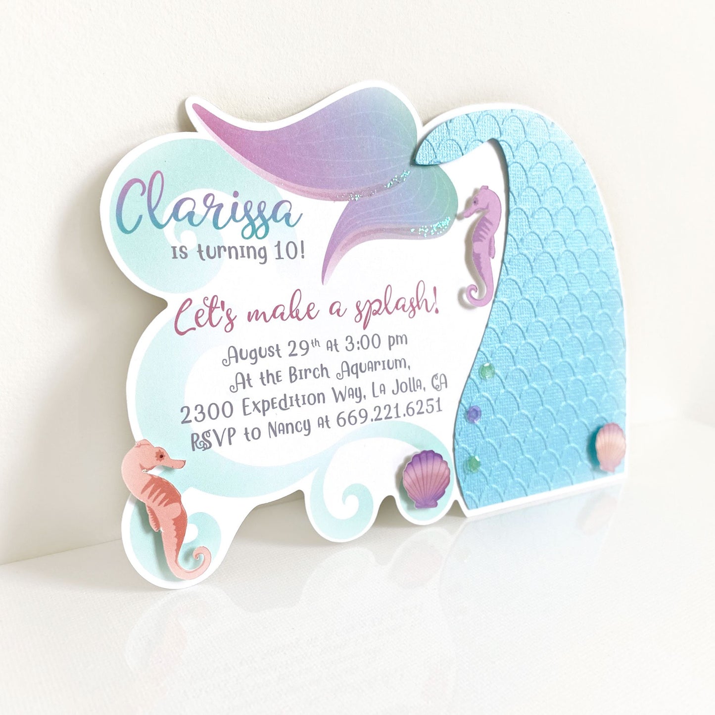 Mermaid Splash Birthday Party Invitation