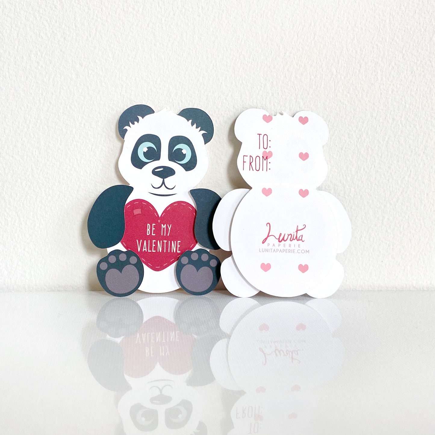 Mini Panda Valentine Card Set