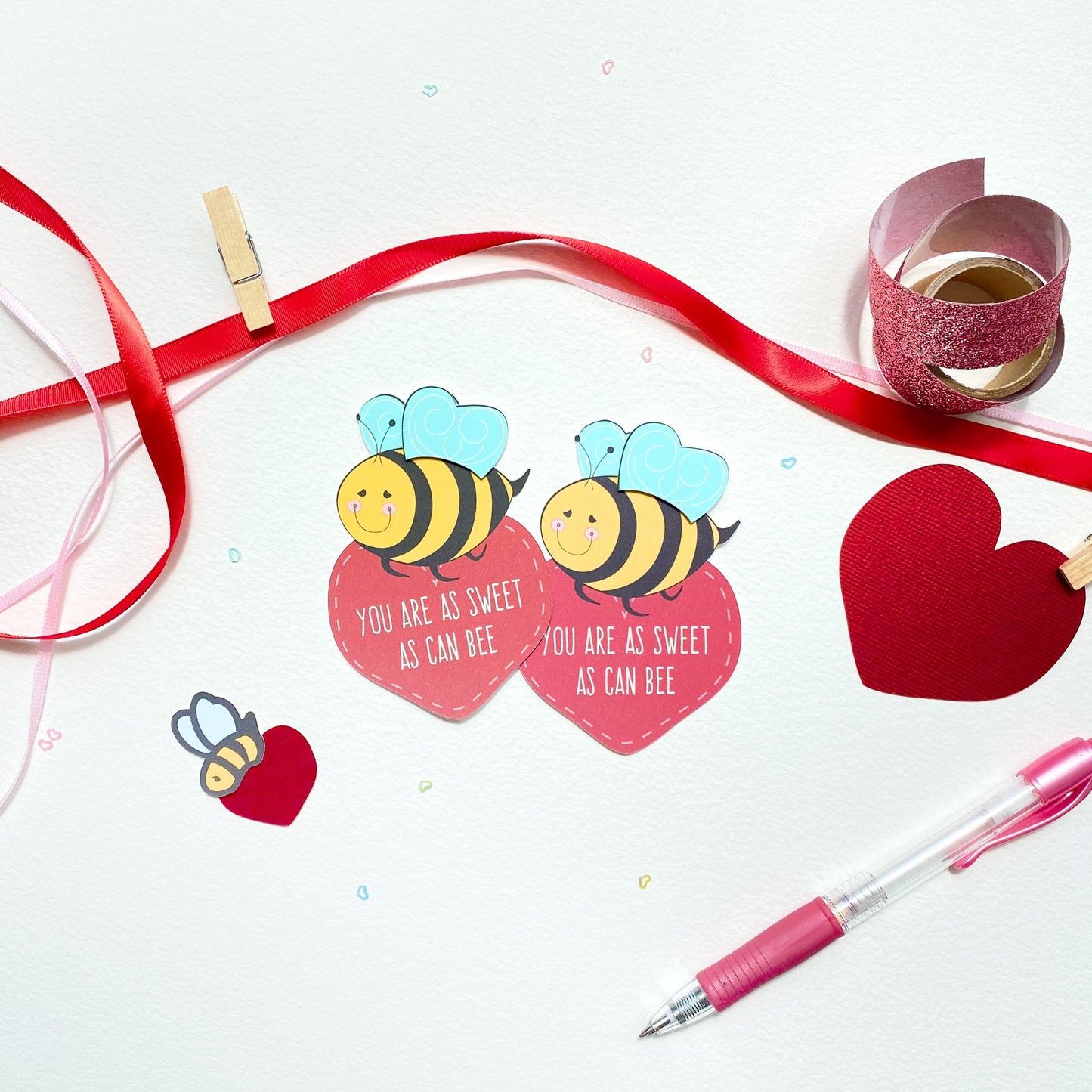 Mini Bee Valentine Card Set