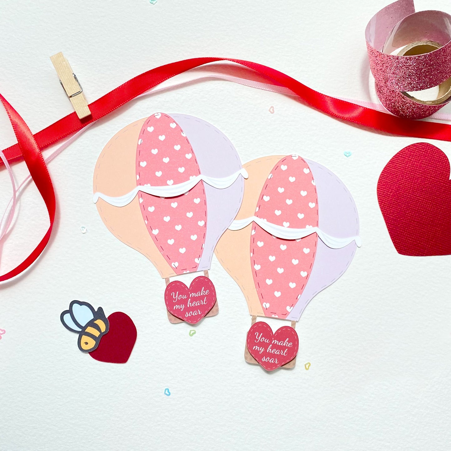 Mini Valentine Hot Air Balloon Card Set