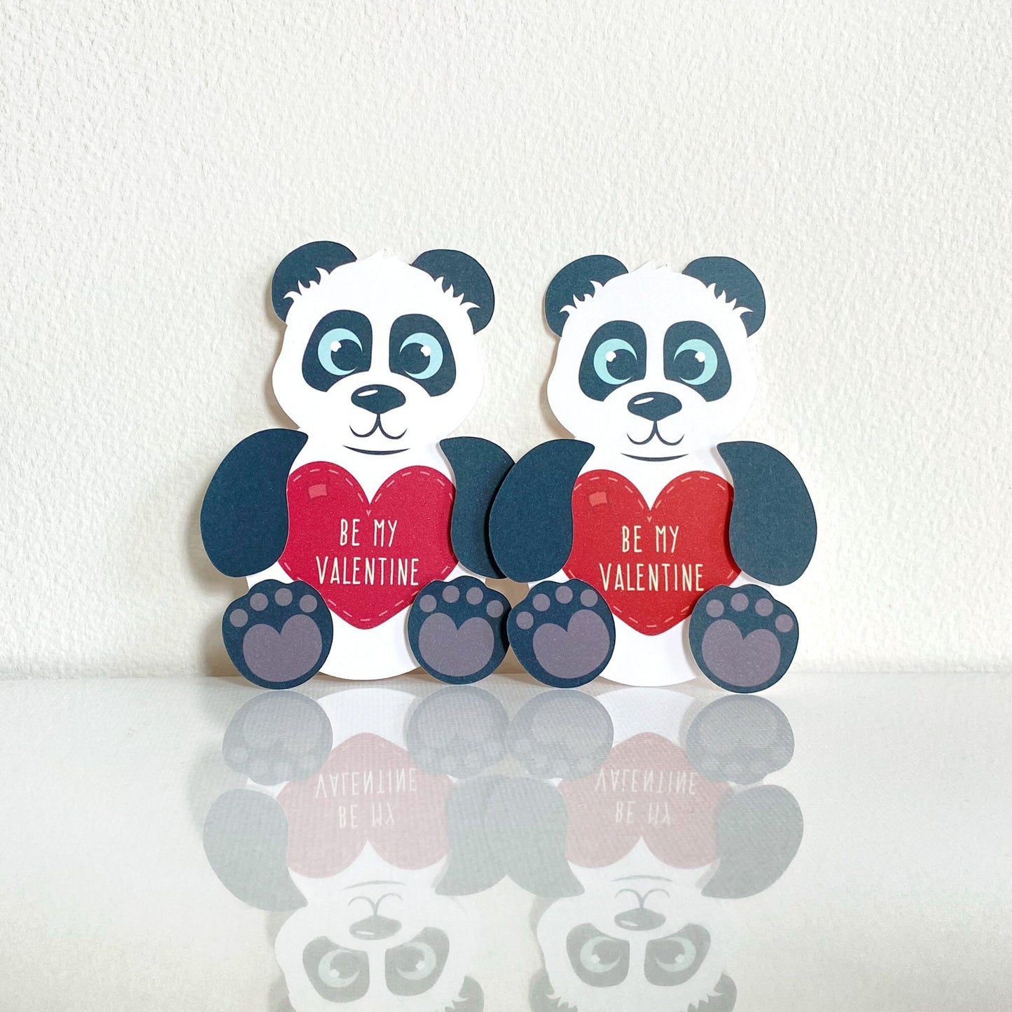 Mini Panda Valentine Card Set