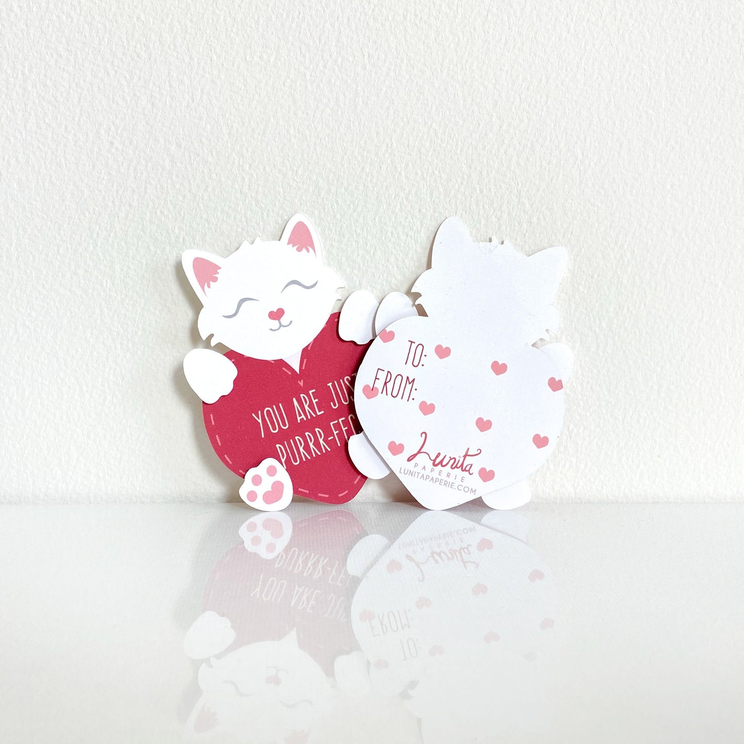 Mini Kitten Valentine's Card Set