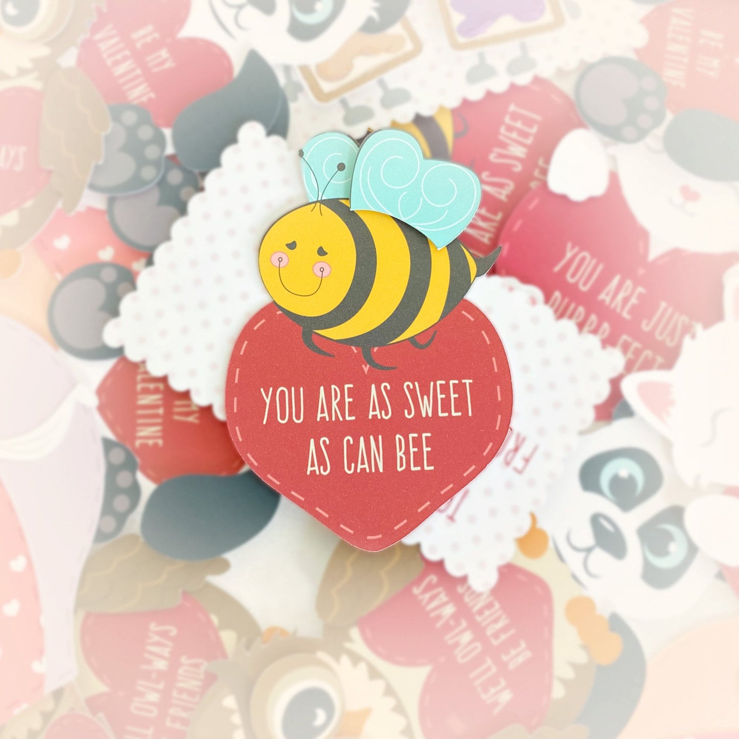 Mini Bee Valentine Card Set