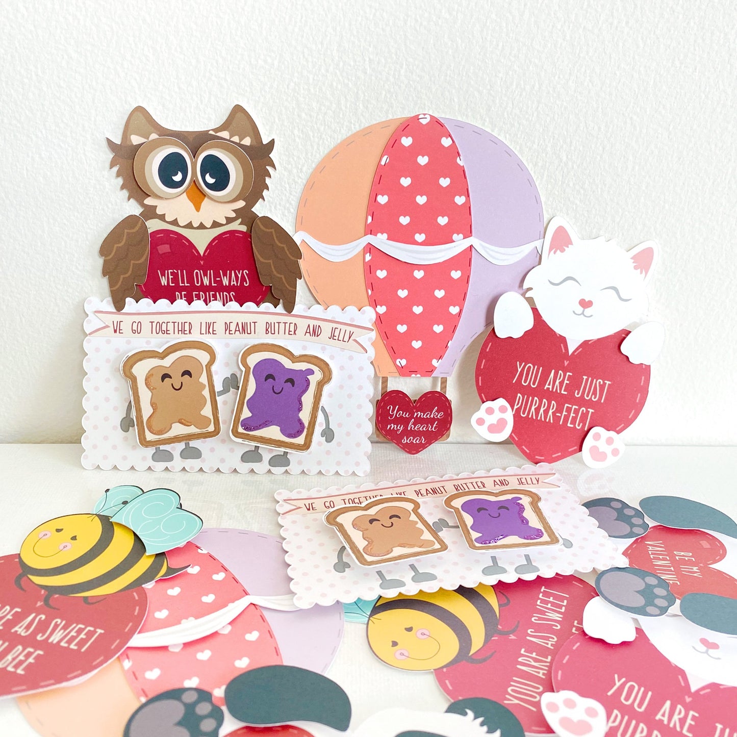 Mini Valentine Hot Air Balloon Card Set