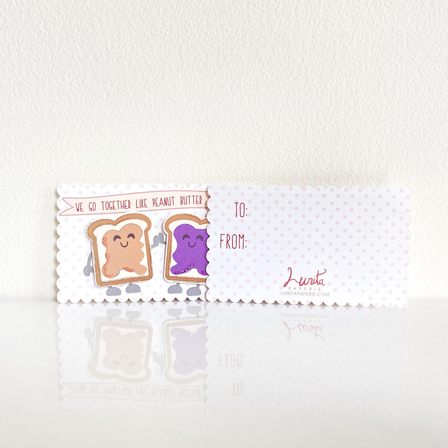 Mini Peanut Butter & Jelly Valentine Card Set