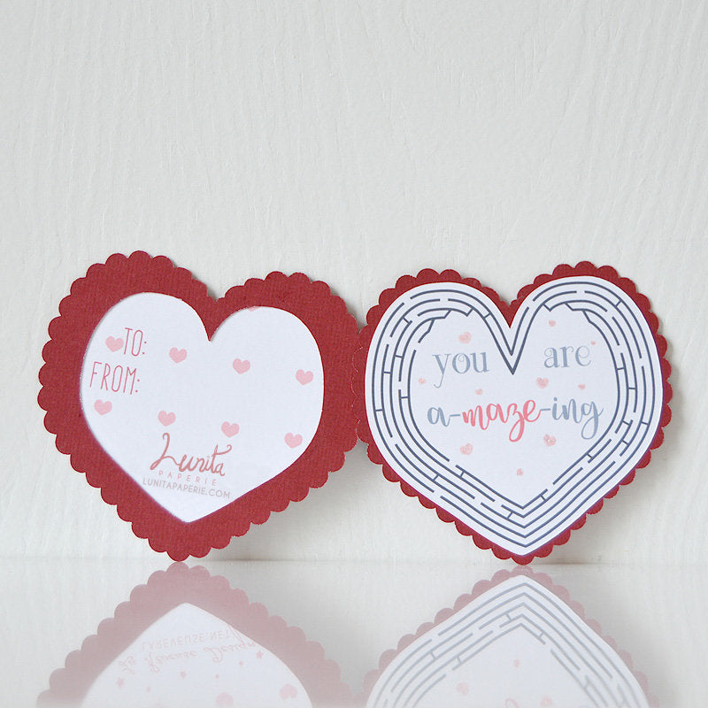 Mini Heart Maze Valentine Card Set